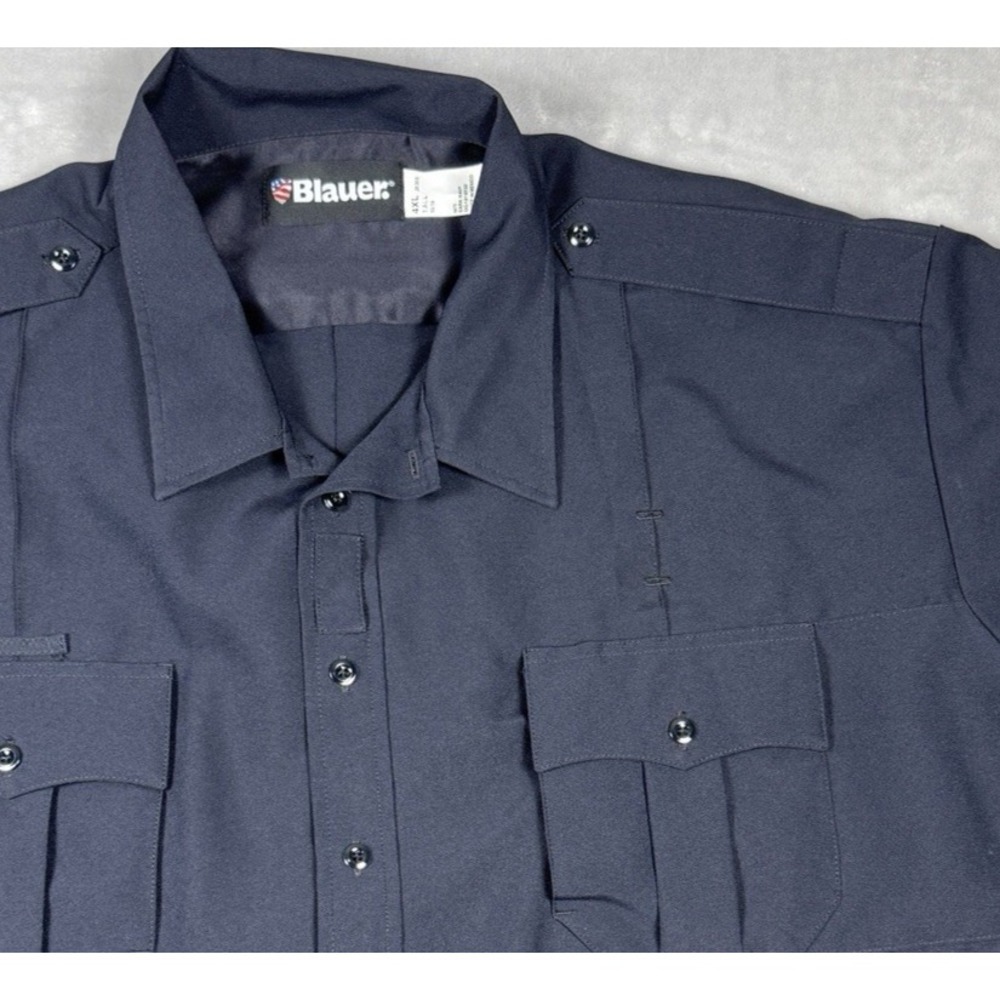 Blauer Short Sleeve Polyester Supershirt Mens Size 4XL Tall‎ Dark Navy S/S NWOT